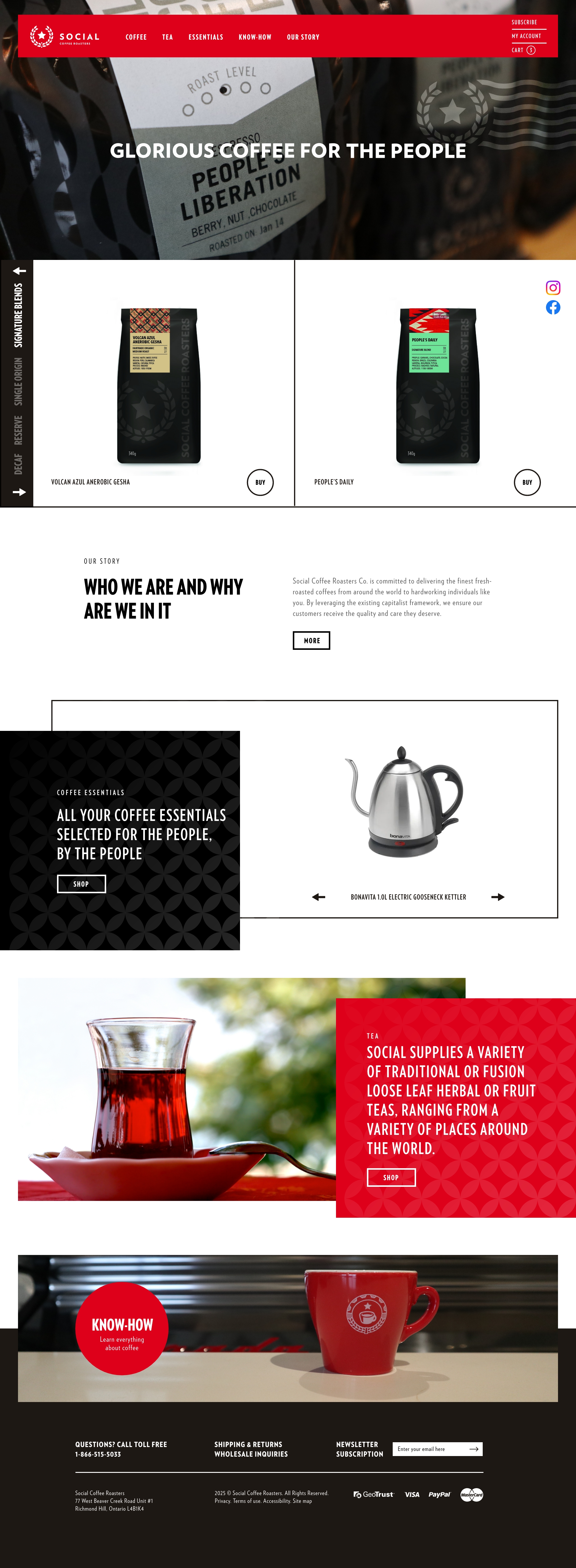 Social Coffee landing page