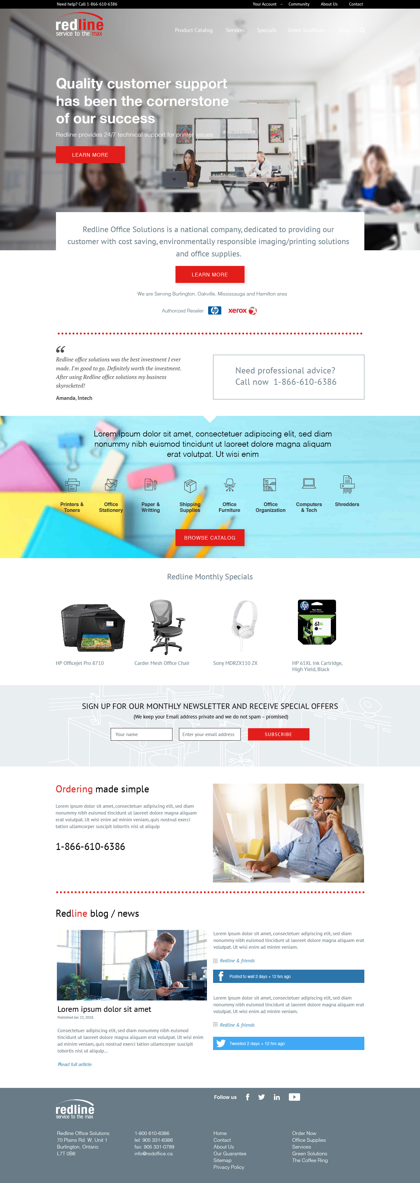 Redline landing page
