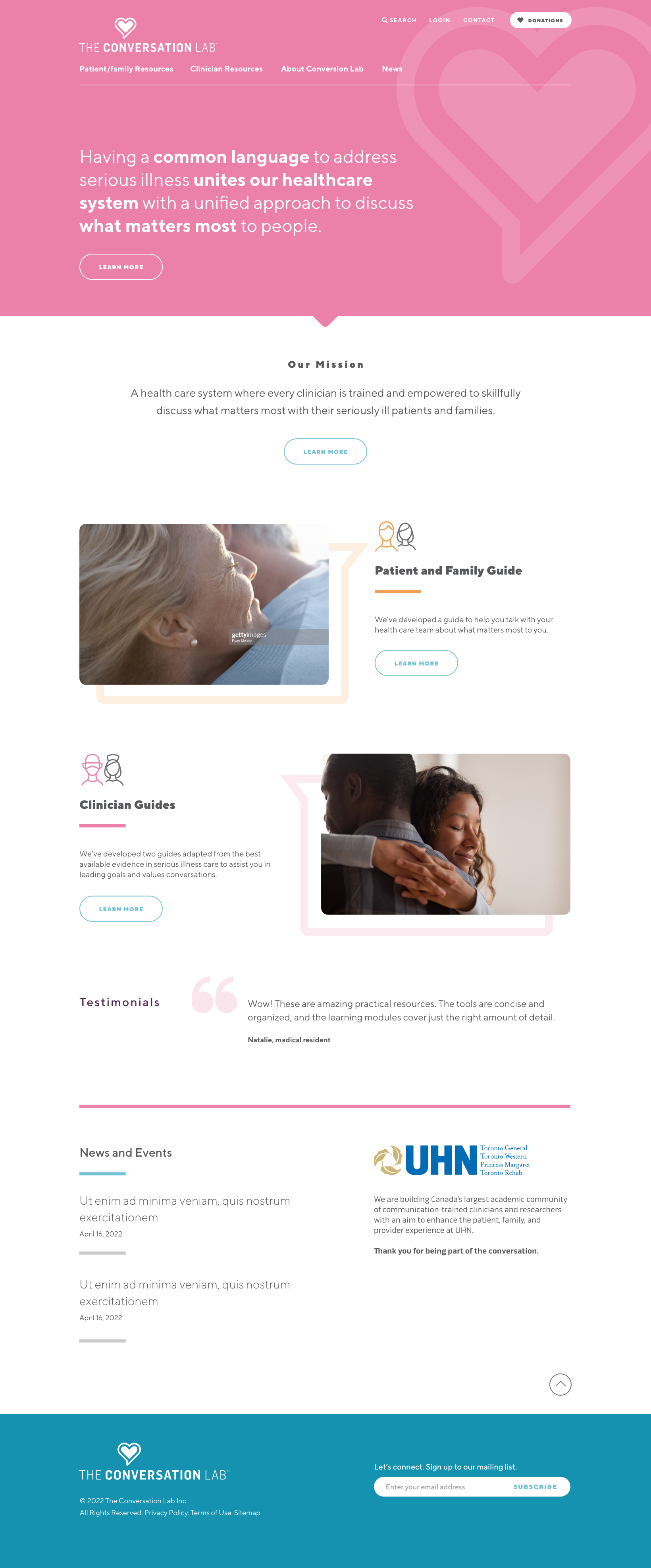 The Conversation Lab home page